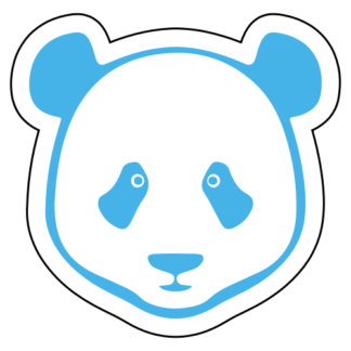 Simple Panda Face Sticker (Baby Blue)